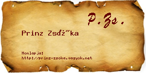 Prinz Zsóka névjegykártya